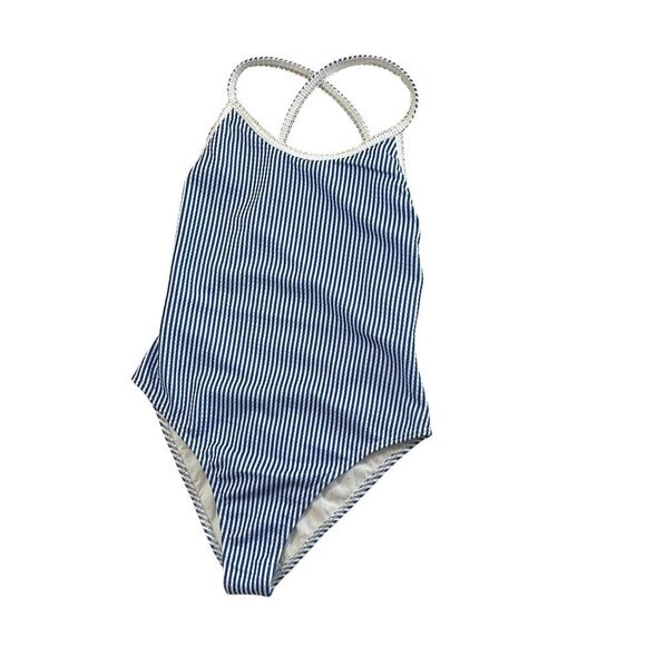 Noblesse Oblige Blue & White Striped One-Piece Swimsuit – NWT S - Picture 3 of 7